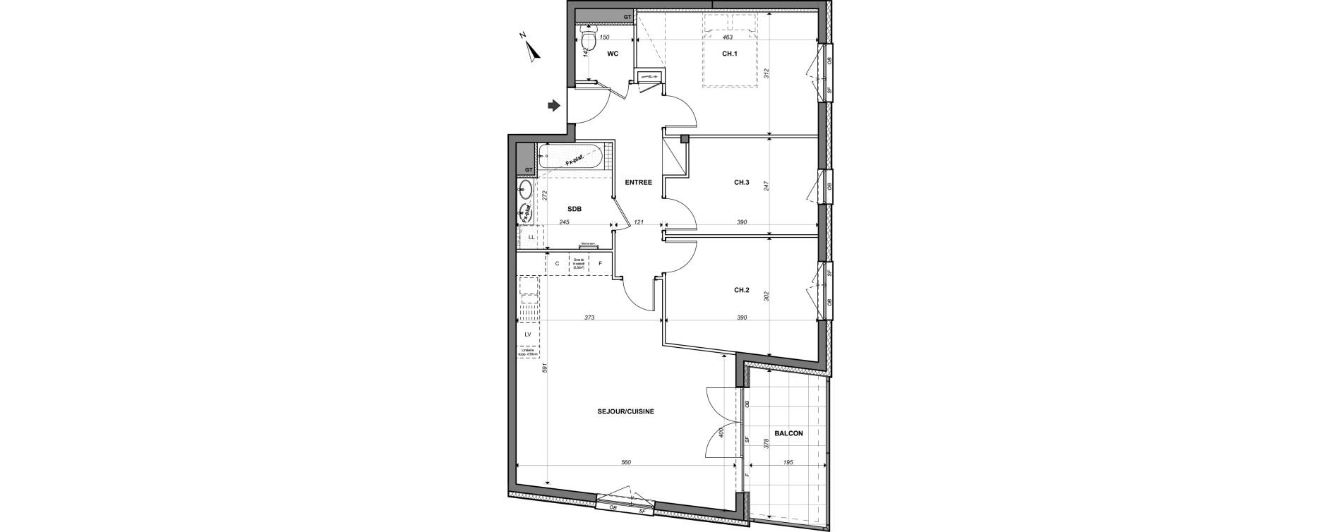 Appartement T4 de 79,42 m2 &agrave; Lingolsheim Centre