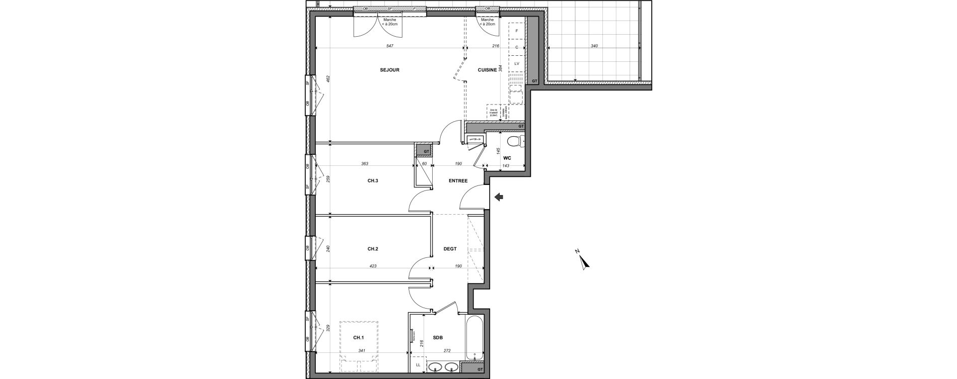 Appartement T4 de 84,95 m2 &agrave; Lingolsheim Centre