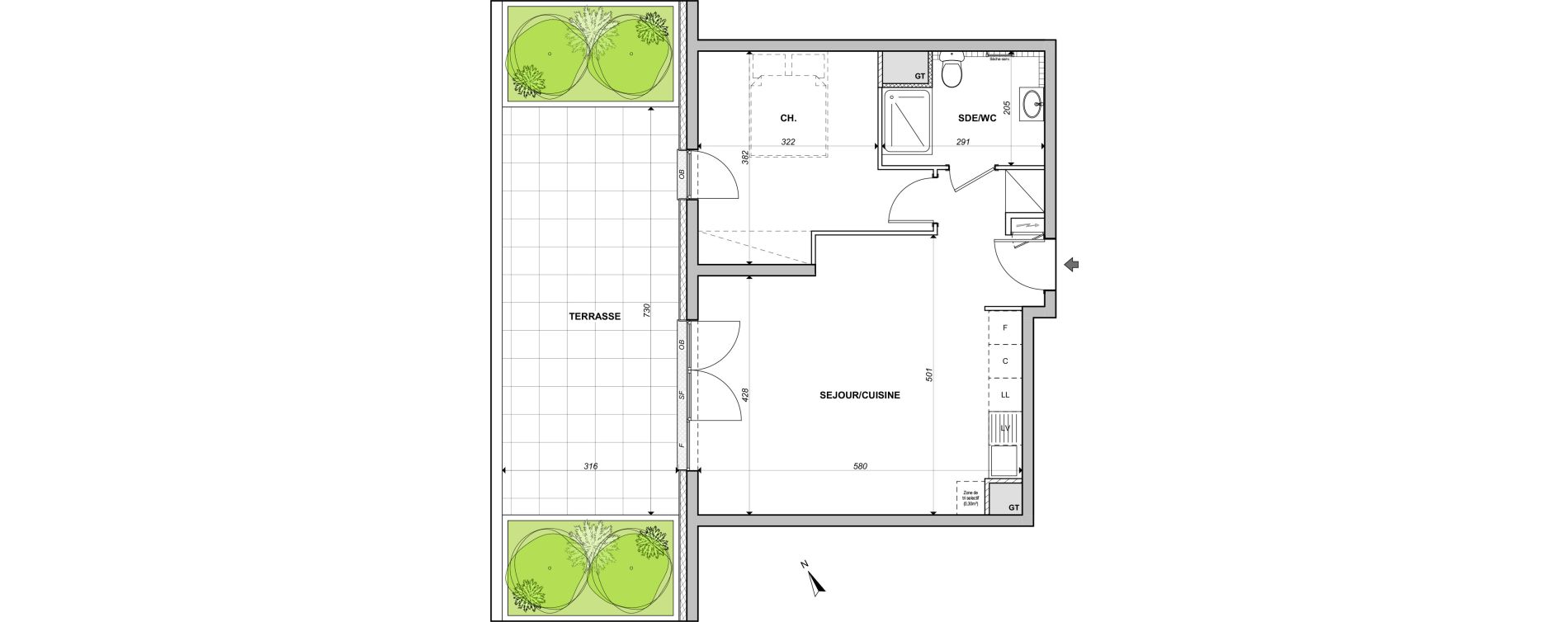 Appartement T2 de 47,58 m2 &agrave; Lingolsheim Centre