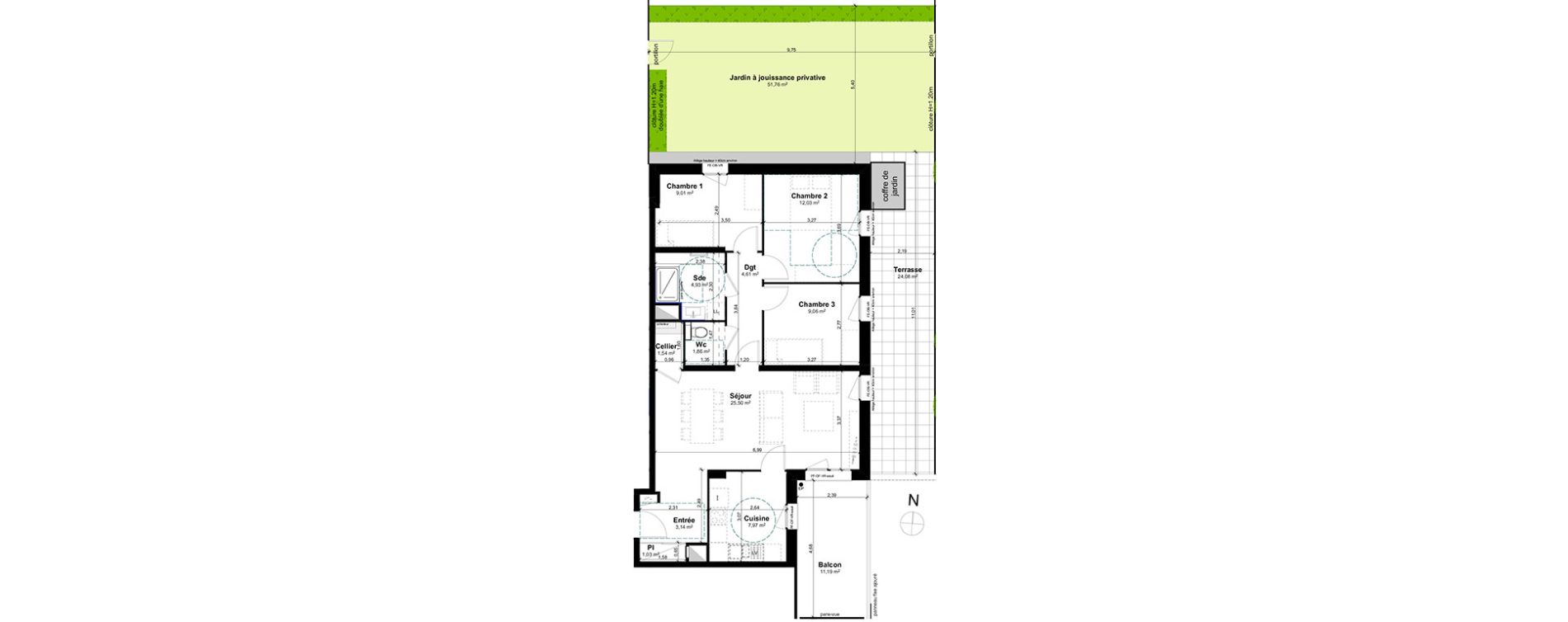 Appartement T4 de 80,68 m2 &agrave; Lingolsheim Les tanneries