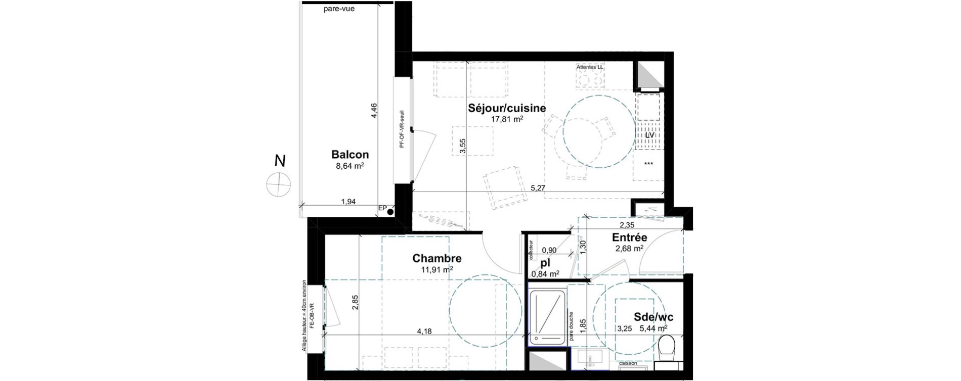 Appartement T2 de 38,68 m2 &agrave; Lingolsheim Les tanneries