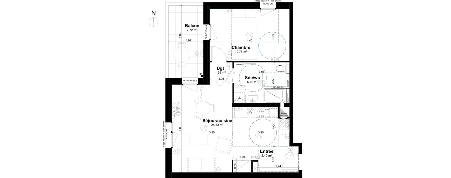 Appartement T2 de 48,83 m2 &agrave; Lingolsheim Les tanneries