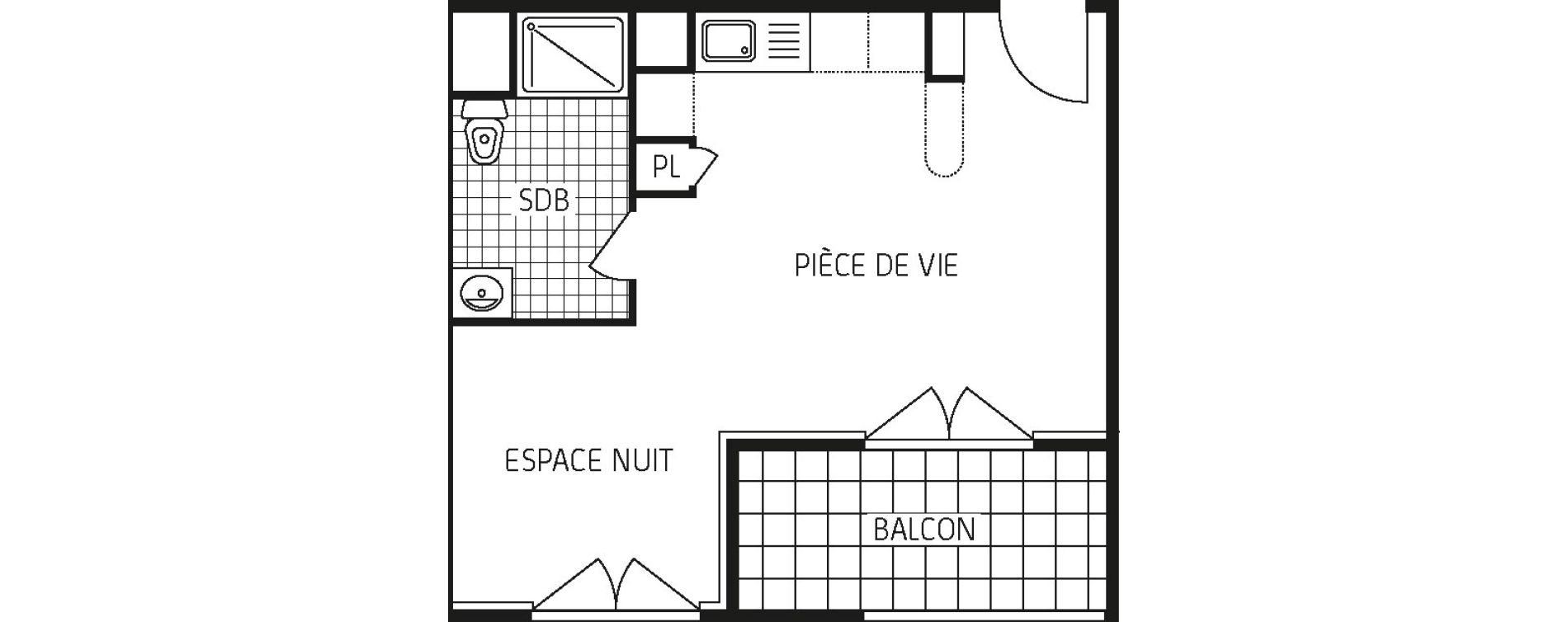 Appartement T1 bis de 33,10 m2 &agrave; Lingolsheim Les tanneries