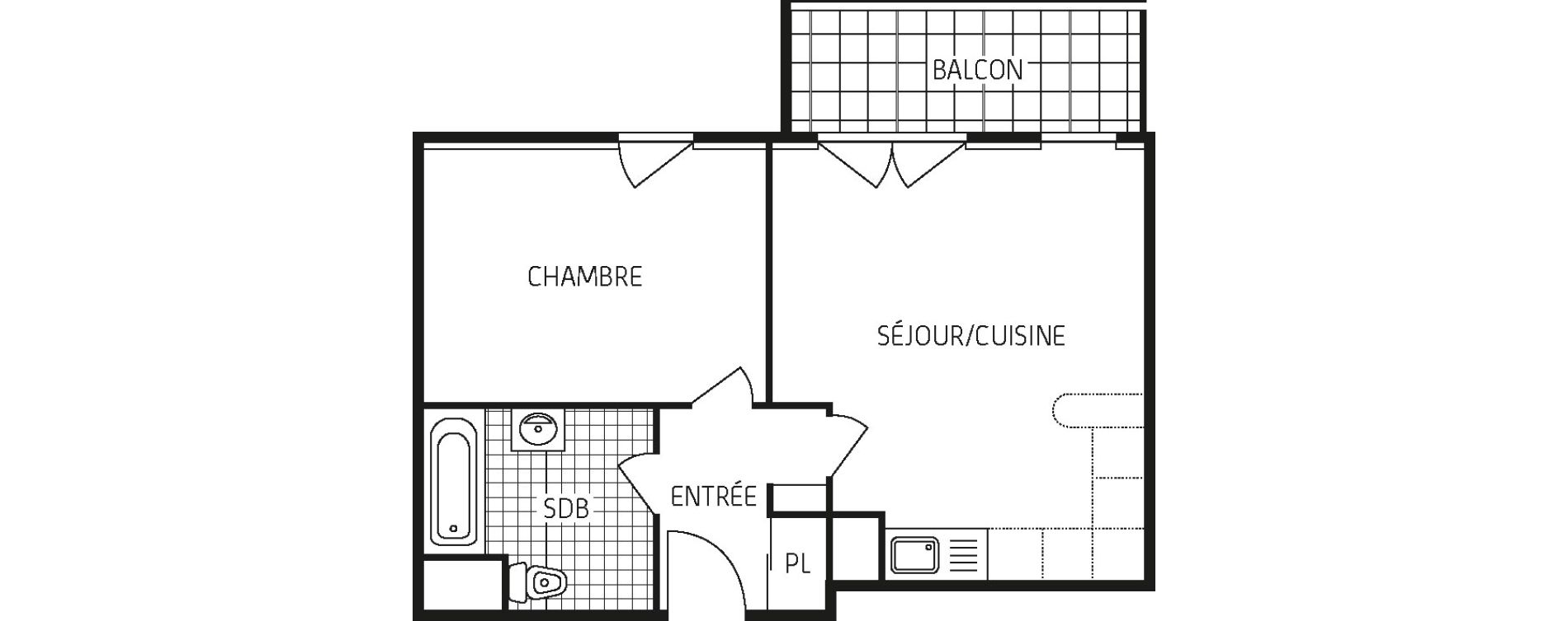 Appartement T2 de 42,90 m2 &agrave; Lingolsheim Les tanneries