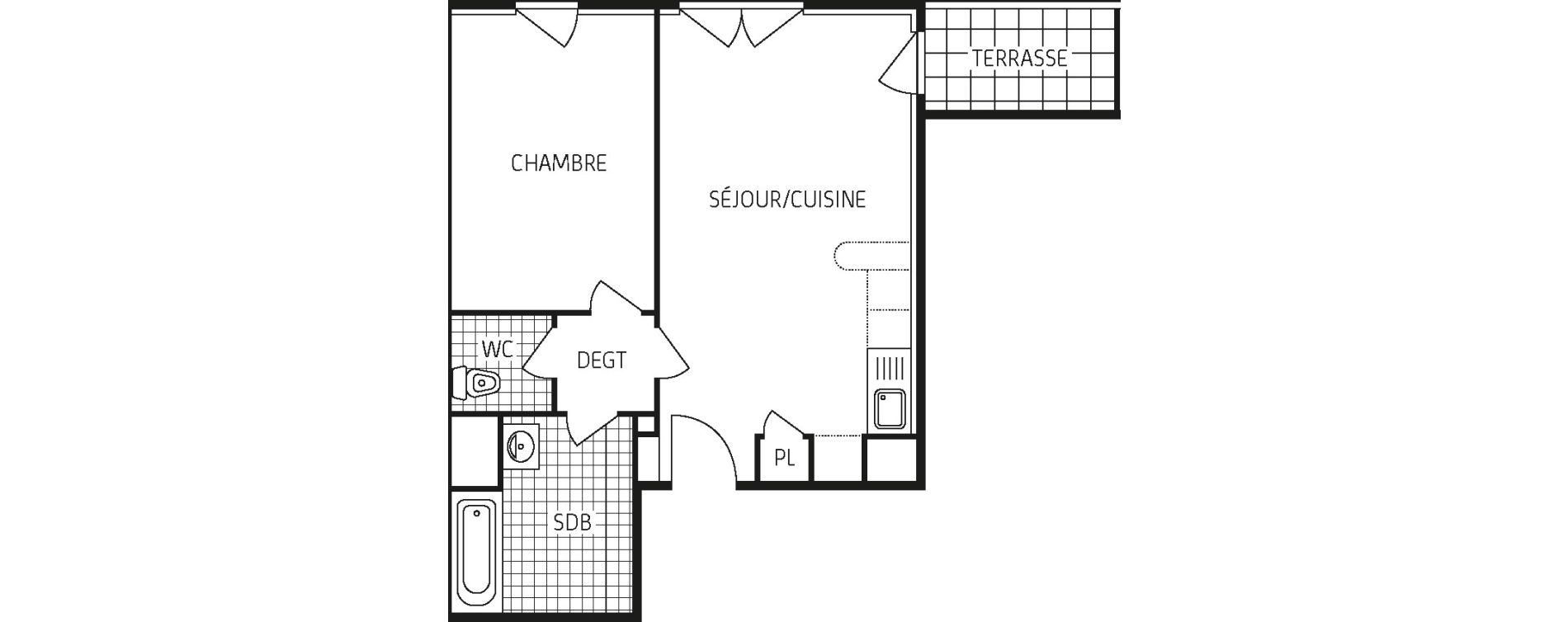 Appartement T2 de 44,85 m2 &agrave; Lingolsheim Les tanneries