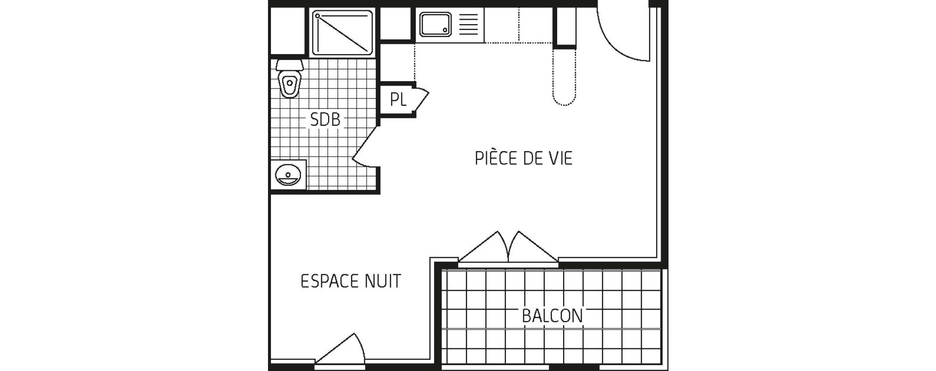 Appartement T1 bis de 32,65 m2 &agrave; Lingolsheim Les tanneries