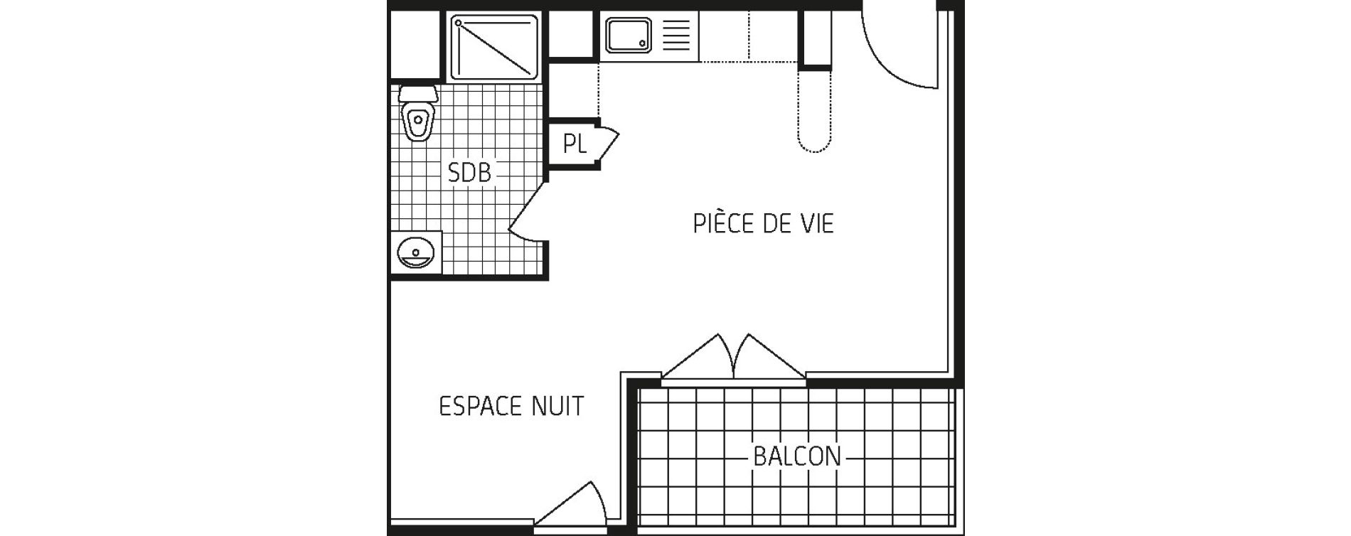 Appartement T1 bis de 32,65 m2 &agrave; Lingolsheim Les tanneries