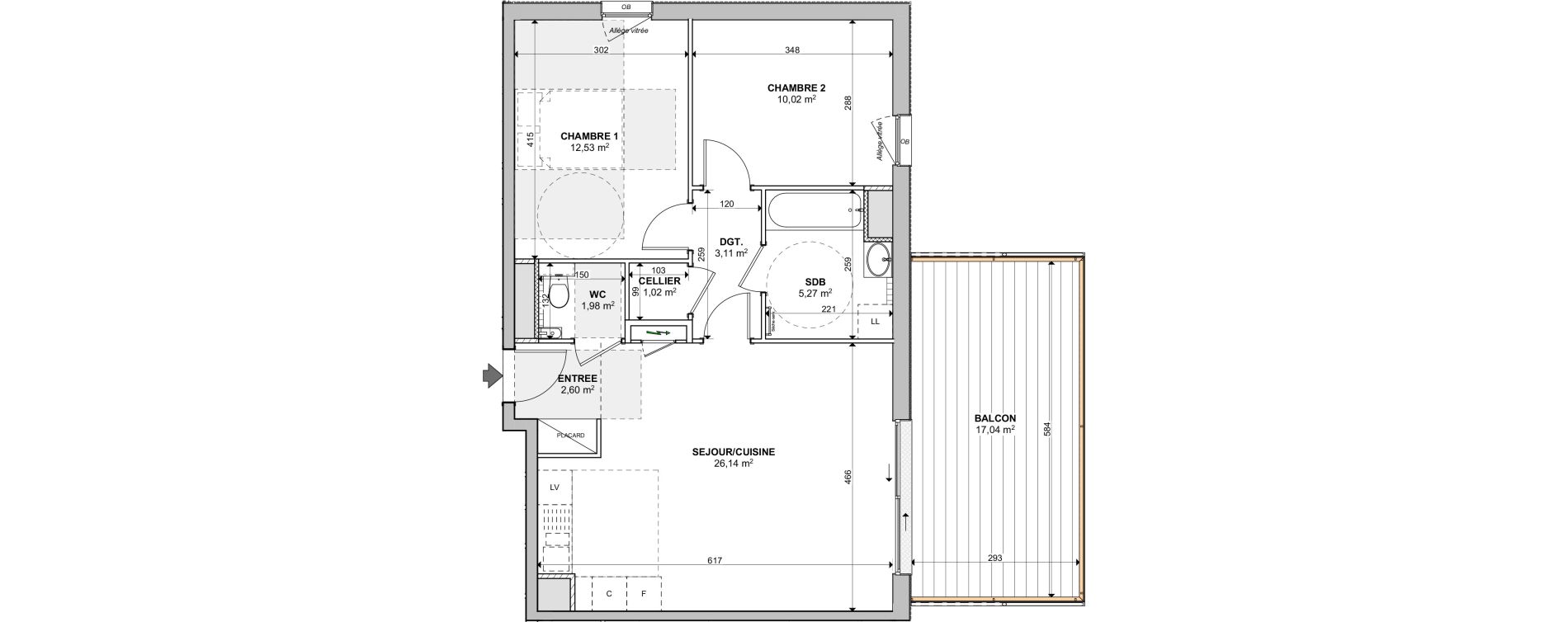 Appartement T3 de 62,67 m2 &agrave; Mittelhausbergen Le jardin des sources