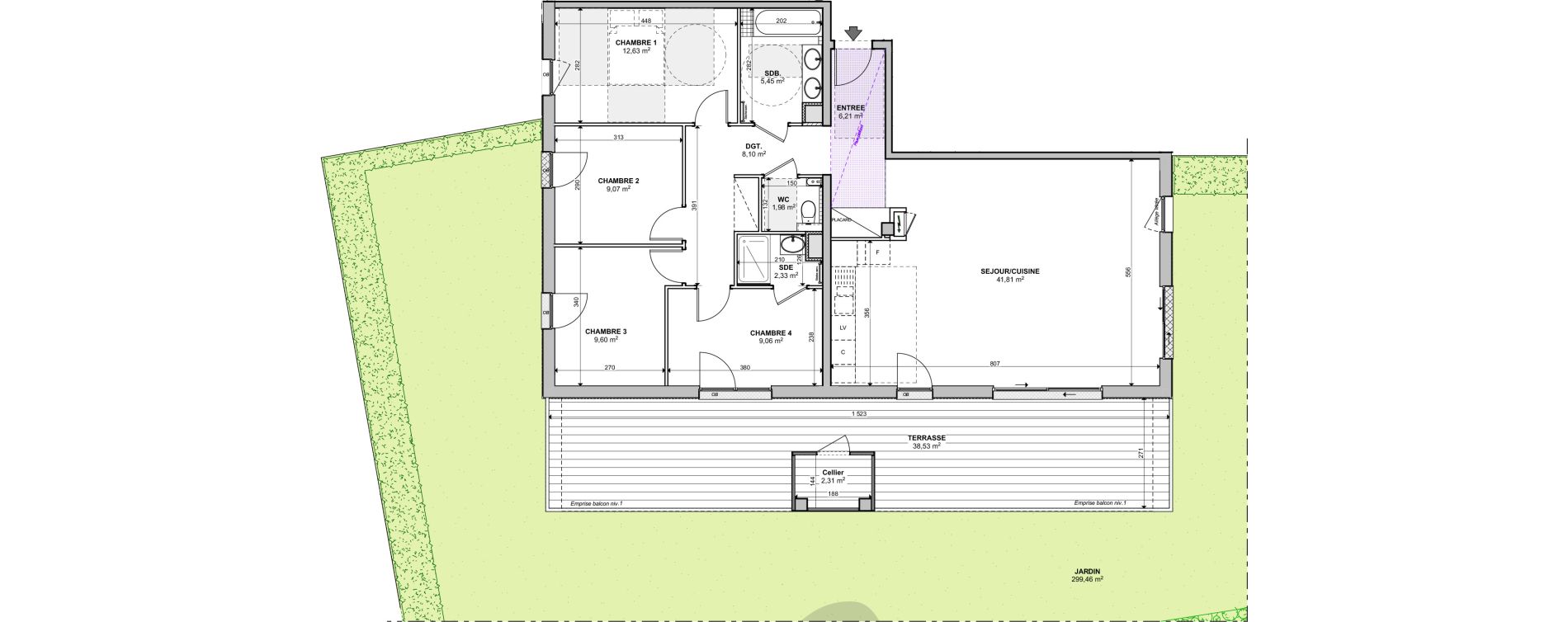 Appartement T5 de 106,24 m2 &agrave; Mittelhausbergen Le jardin des sources