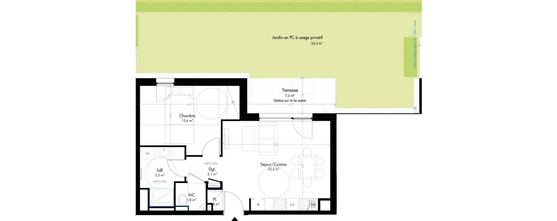 Appartement T2 de 45,60 m2 &agrave; Mittelhausbergen Centre