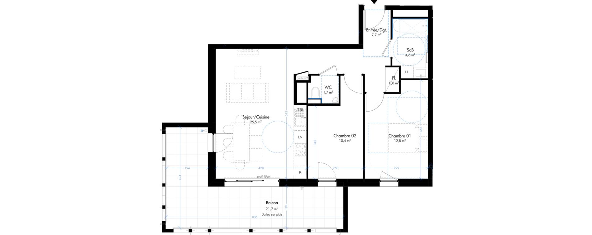 Appartement T3 de 63,50 m2 &agrave; Mittelhausbergen Centre