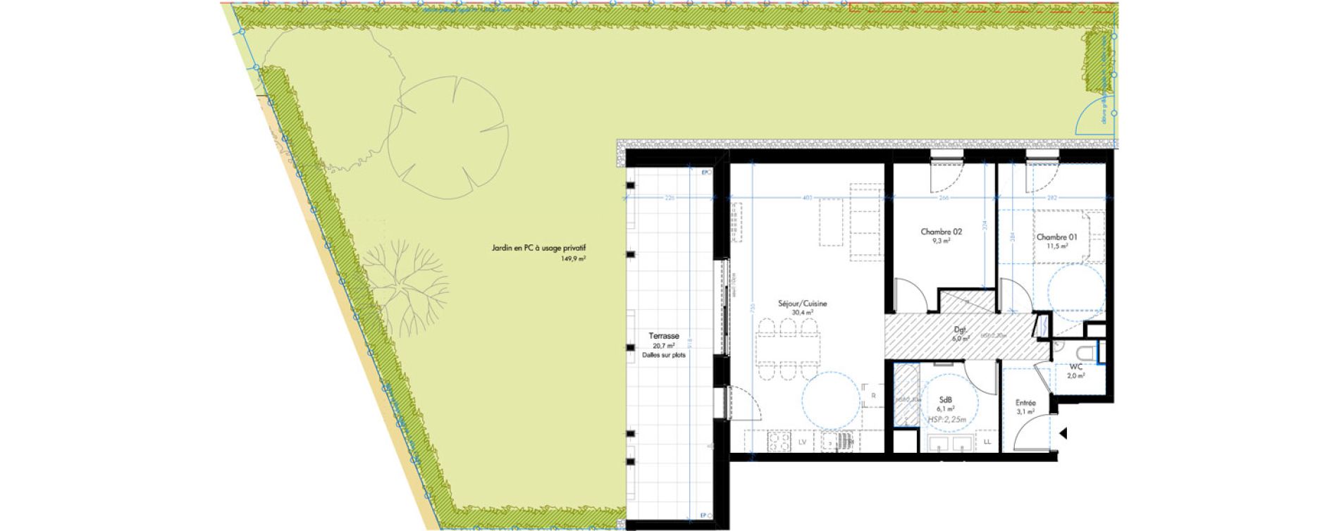 Appartement T3 de 68,40 m2 &agrave; Mittelhausbergen Centre