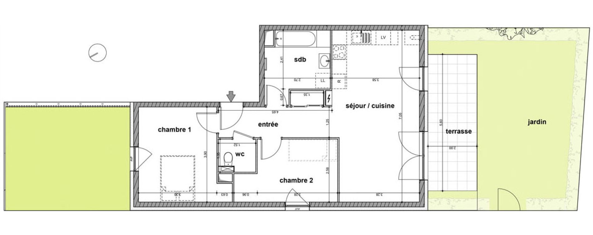 Appartement T3 de 69,37 m2 &agrave; Mittelhausbergen Centre