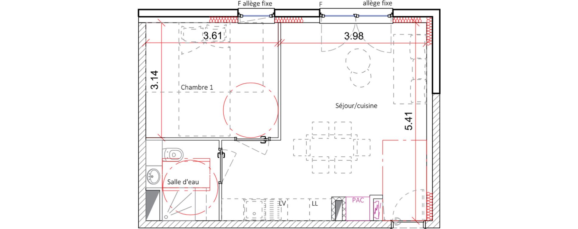 Appartement T2 de 39,95 m2 &agrave; Mittelschaeffolsheim Centre