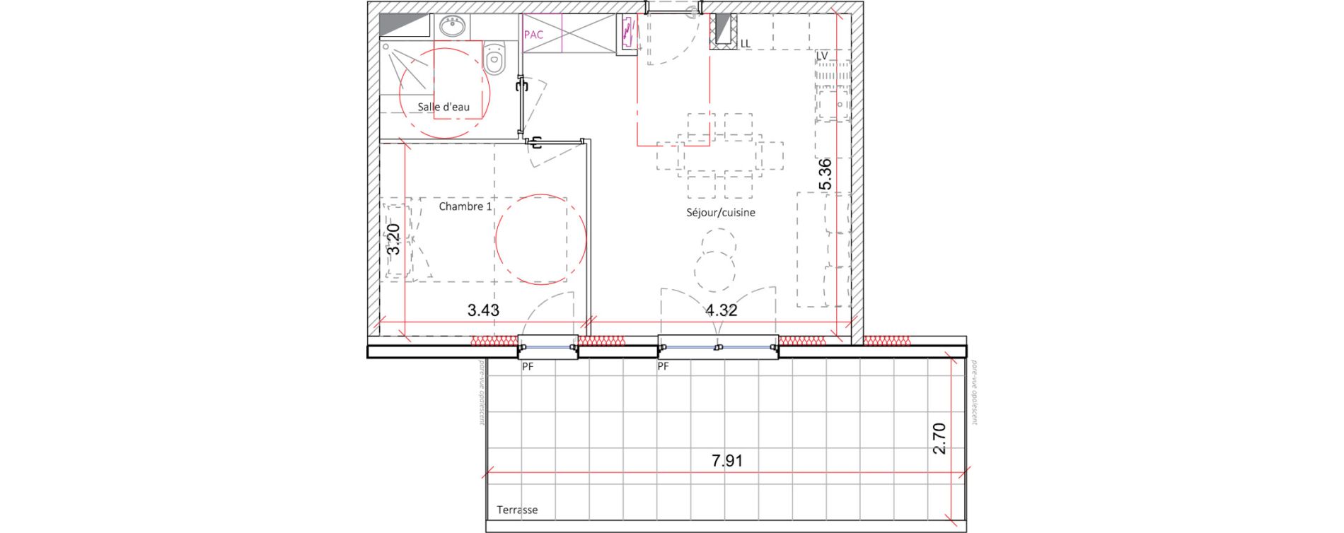 Appartement T2 de 40,35 m2 &agrave; Mittelschaeffolsheim Centre