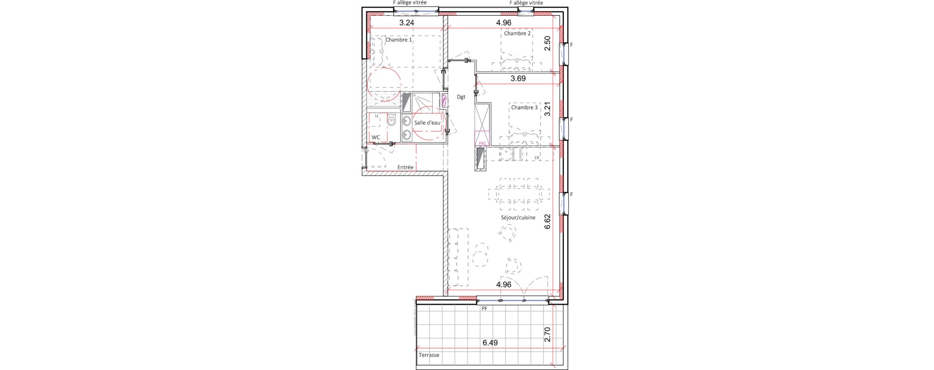 Appartement T4 de 82,80 m2 &agrave; Mittelschaeffolsheim Centre