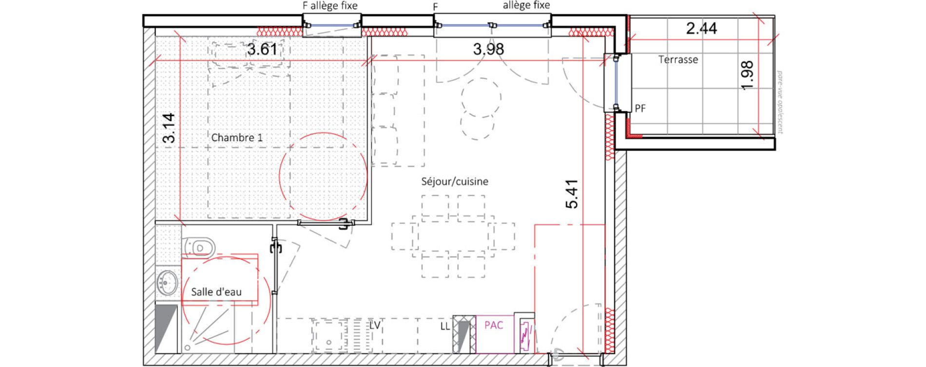 Appartement T2 de 39,95 m2 &agrave; Mittelschaeffolsheim Centre