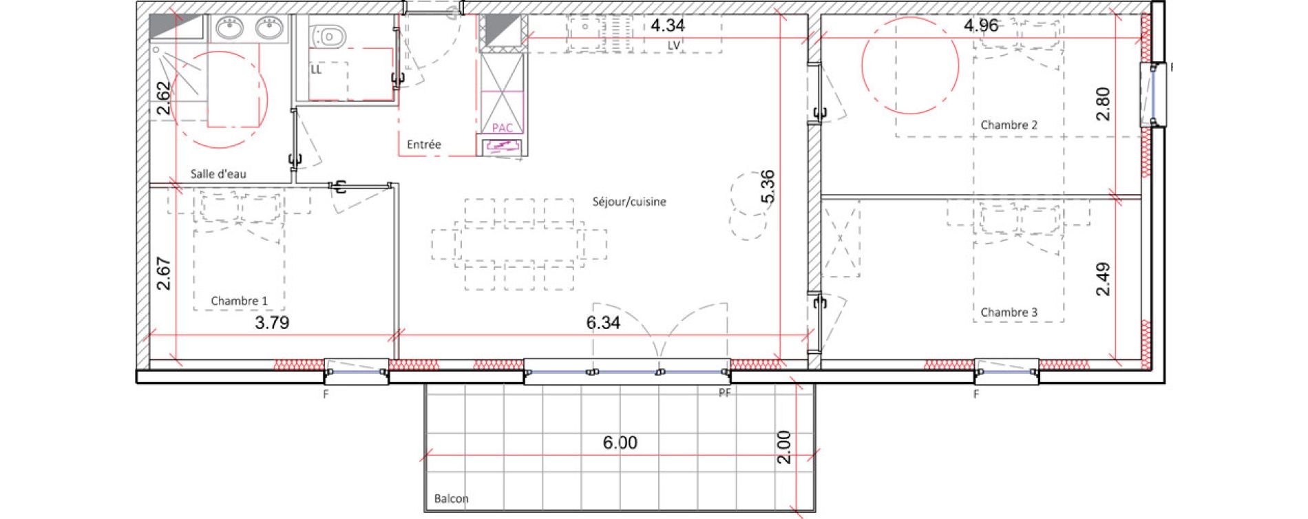 Appartement T4 de 78,75 m2 &agrave; Mittelschaeffolsheim Centre