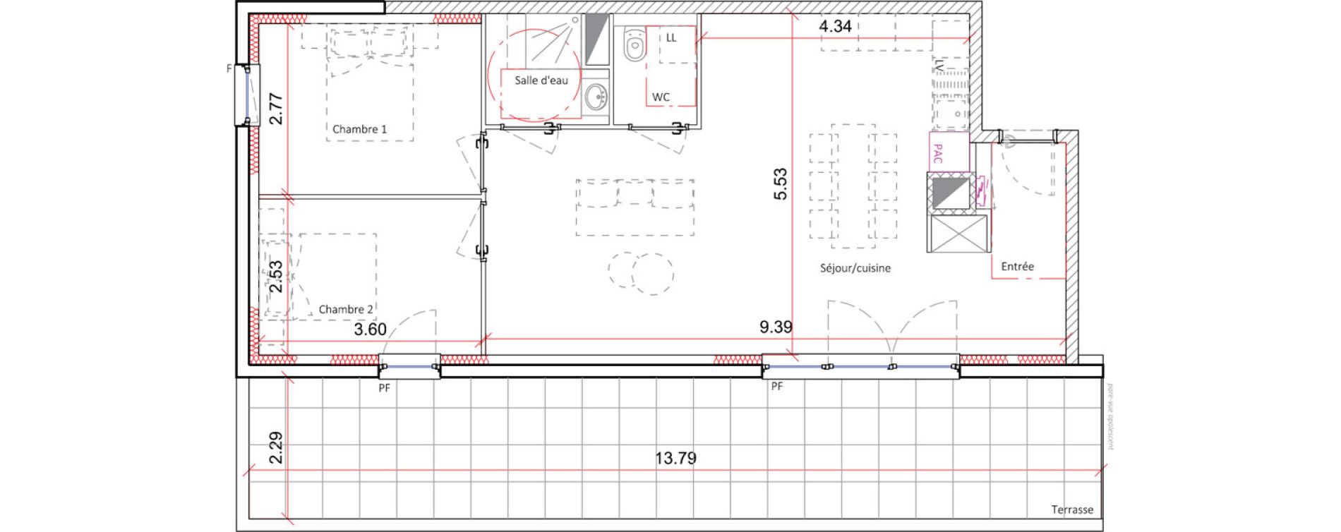 Appartement T3 de 65,80 m2 &agrave; Mittelschaeffolsheim Centre