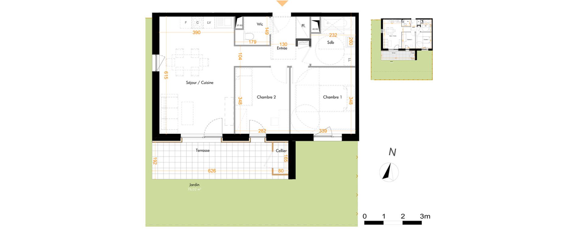 Appartement T3 de 60,17 m2 &agrave; Mundolsheim Centre