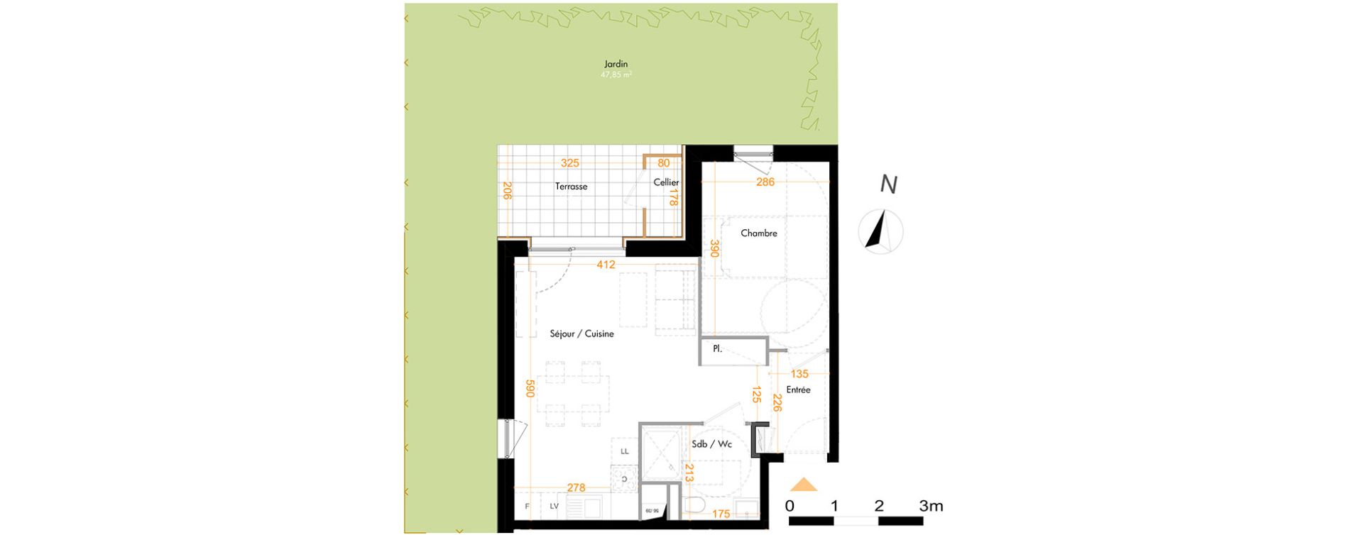 Appartement T2 de 43,35 m2 &agrave; Mundolsheim Centre