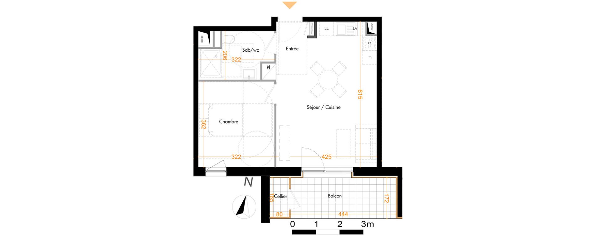 Appartement T2 de 43,02 m2 &agrave; Mundolsheim Centre