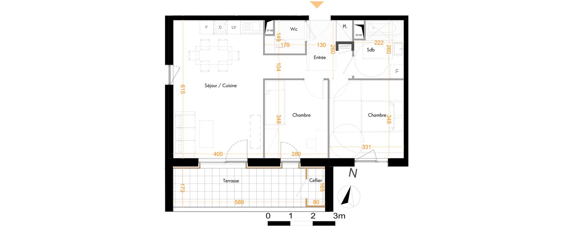 Appartement T3 de 60,18 m2 &agrave; Mundolsheim Centre