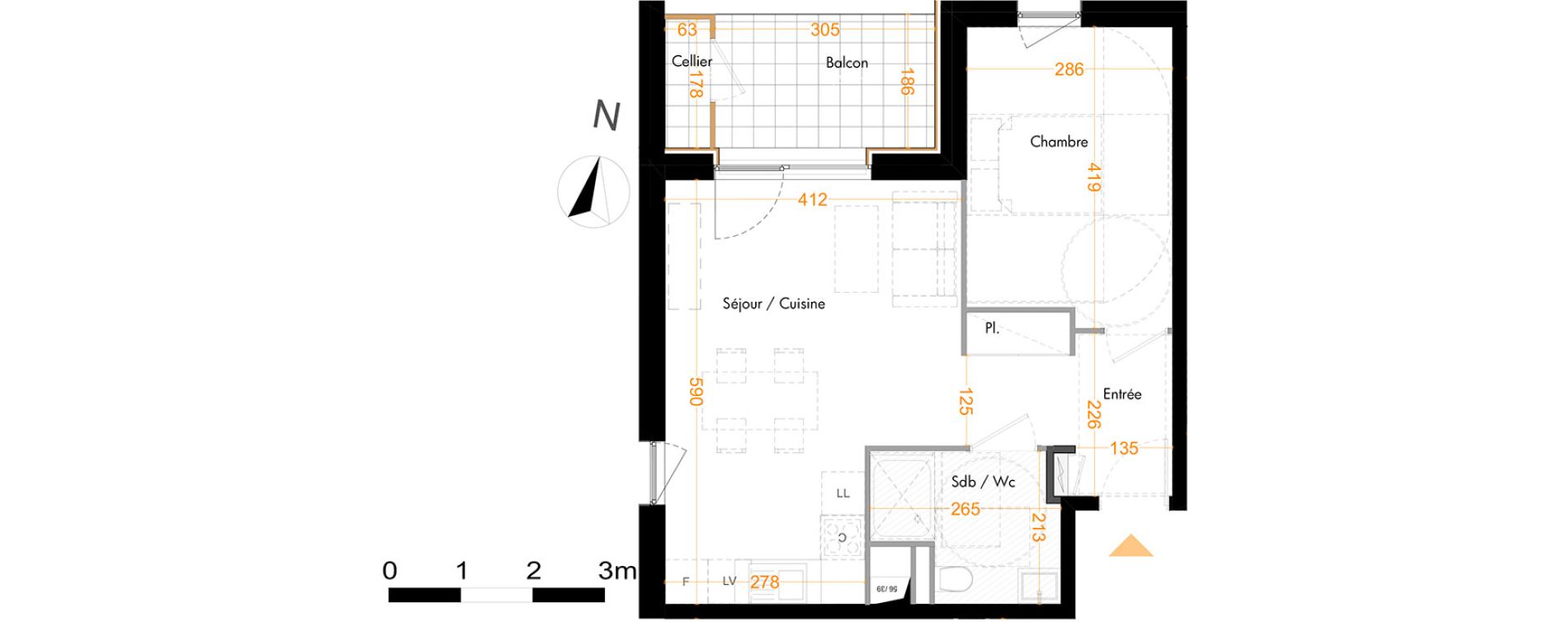 Appartement T2 de 43,35 m2 &agrave; Mundolsheim Centre