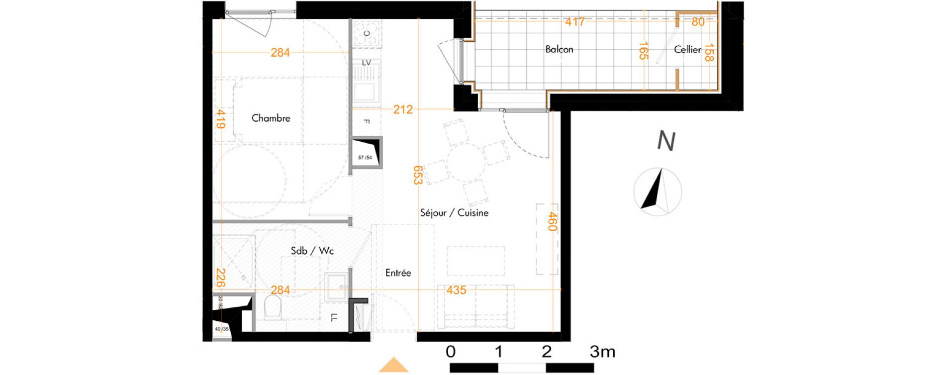 Appartement T2 de 41,02 m2 &agrave; Mundolsheim Centre
