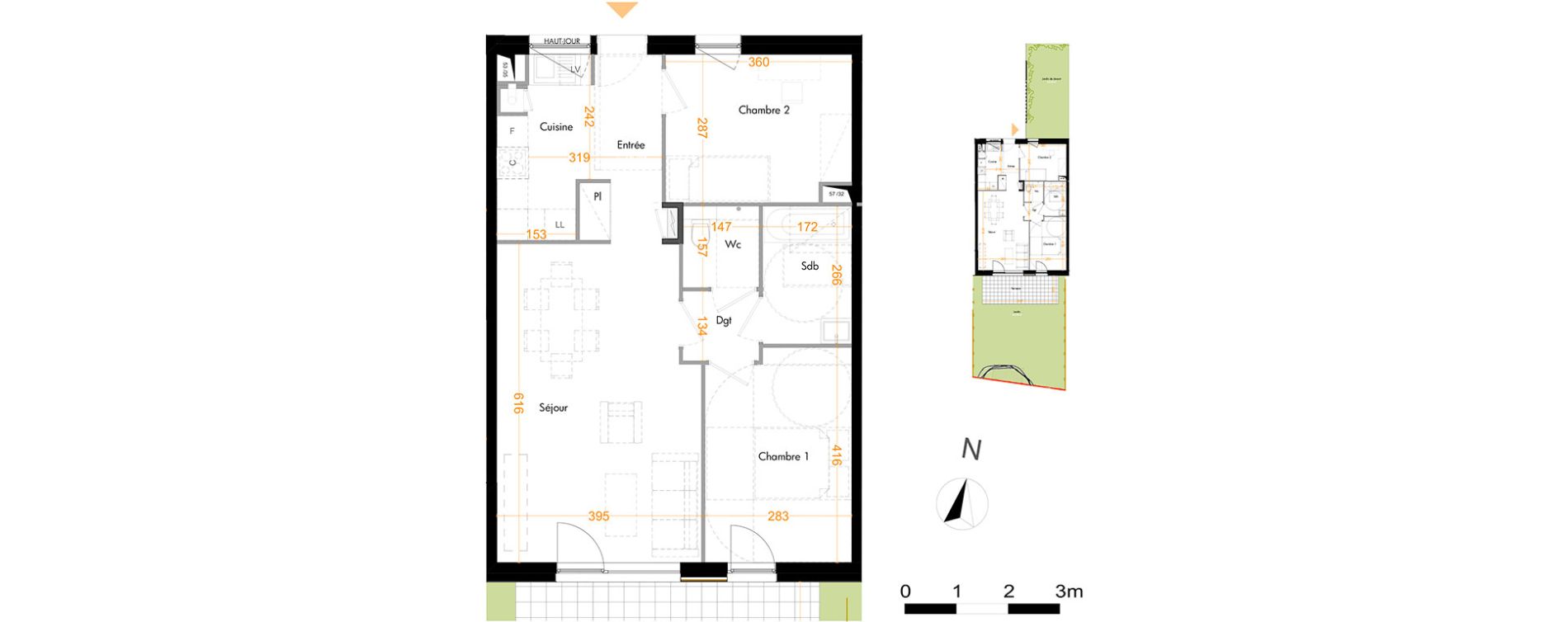 Appartement T3 de 64,50 m2 &agrave; Mundolsheim Centre