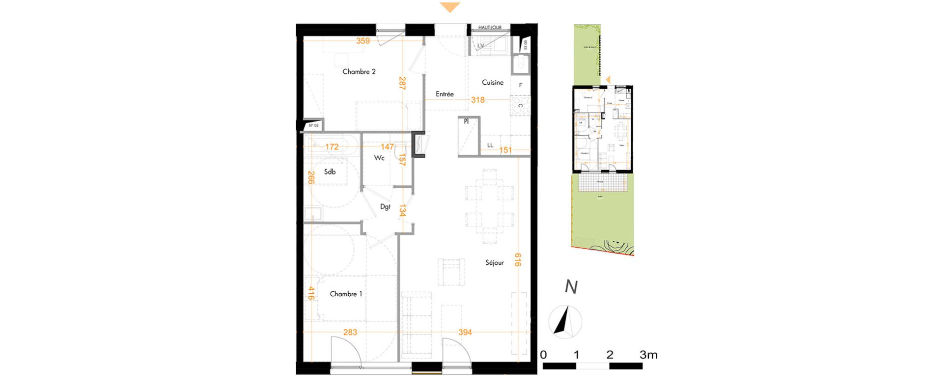 Appartement T3 de 64,50 m2 &agrave; Mundolsheim Centre