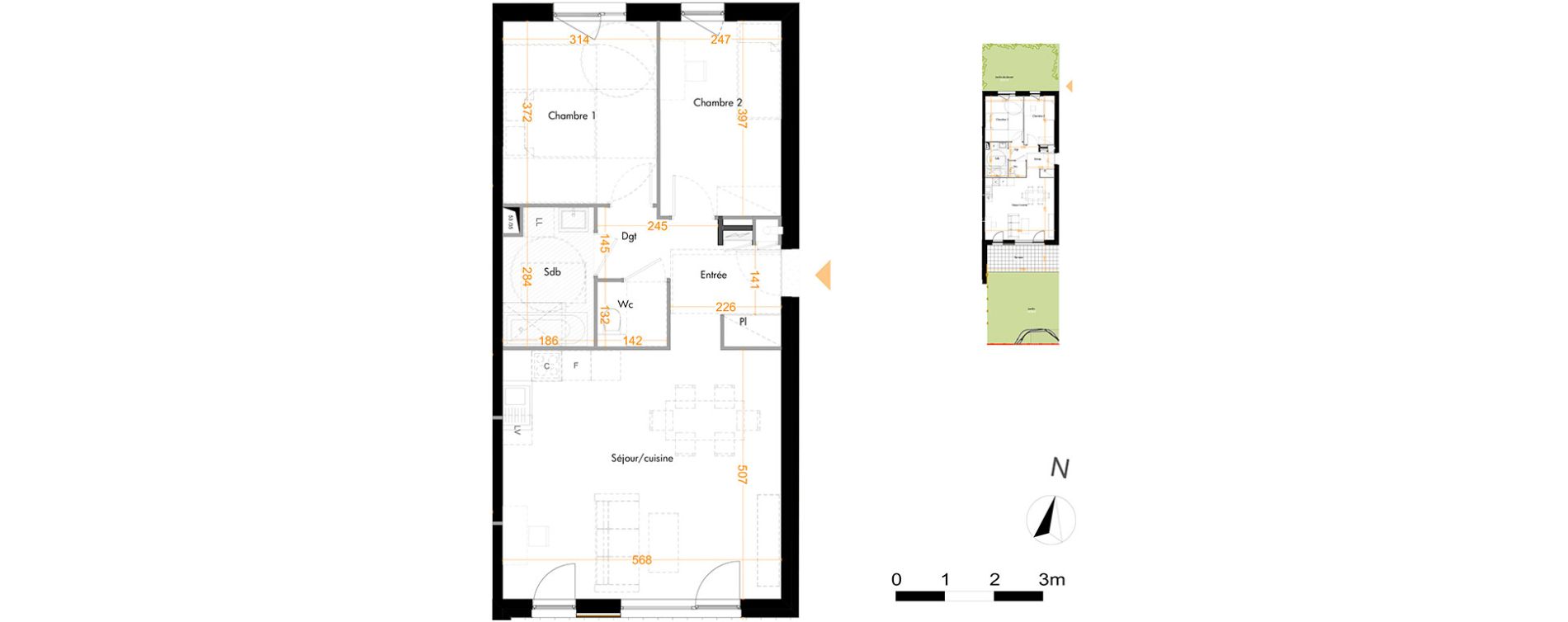 Appartement T3 de 65,00 m2 &agrave; Mundolsheim Centre