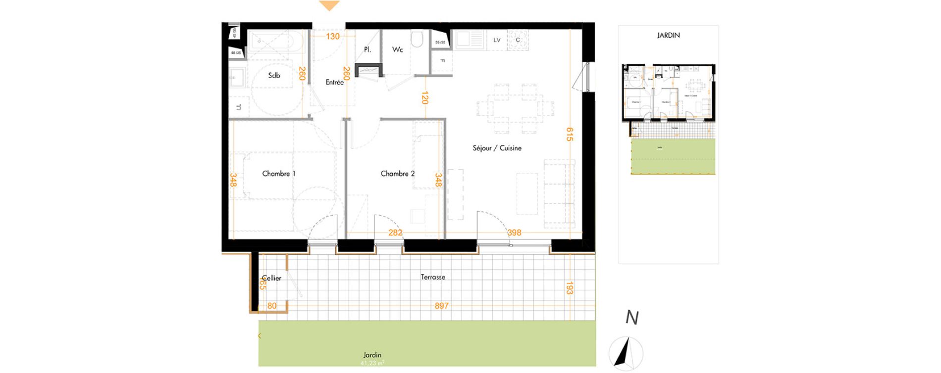 Appartement T3 de 60,87 m2 &agrave; Mundolsheim Centre