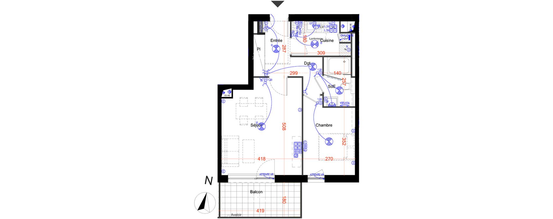 Appartement T2 de 46,82 m2 &agrave; Mundolsheim Centre