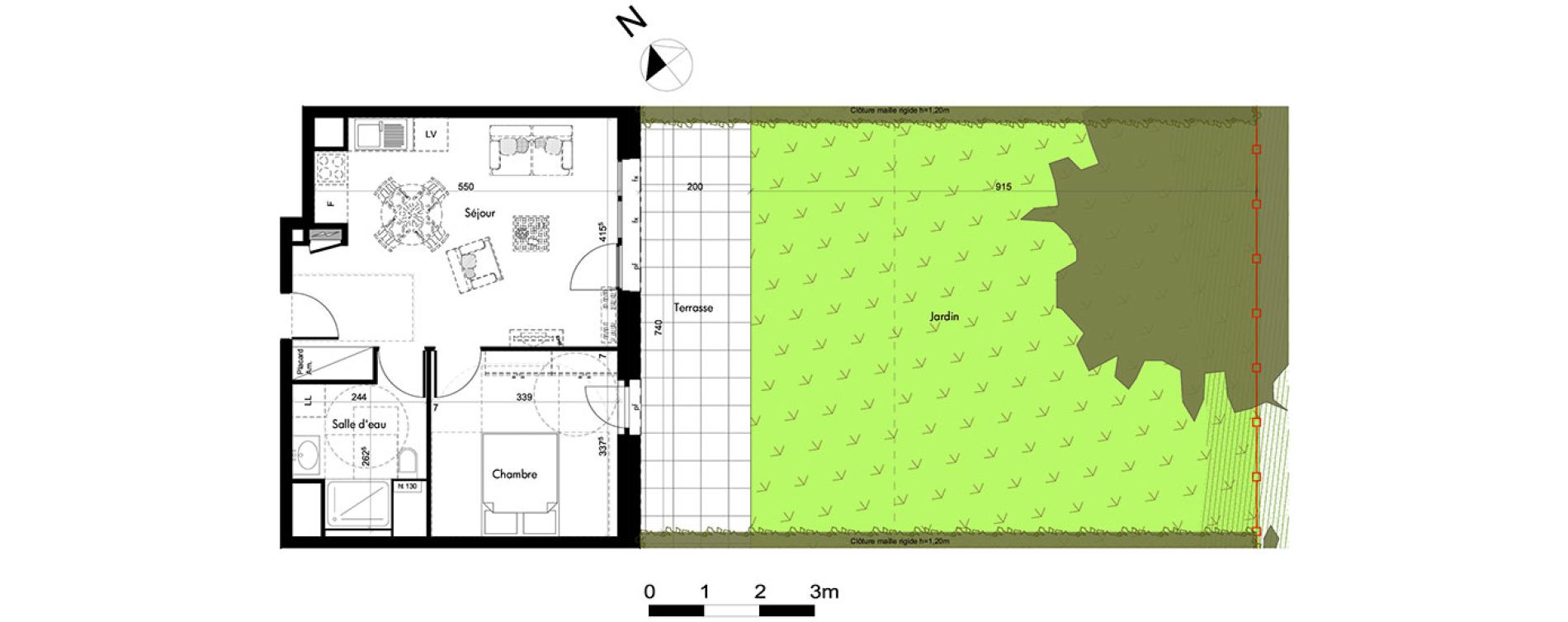 Appartement T2 de 41,13 m2 &agrave; Oberhausbergen Centre