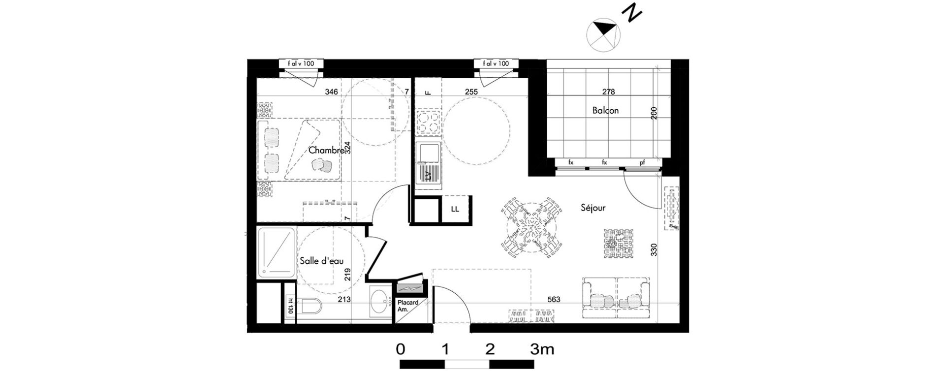 Appartement T2 de 42,03 m2 &agrave; Oberhausbergen Centre