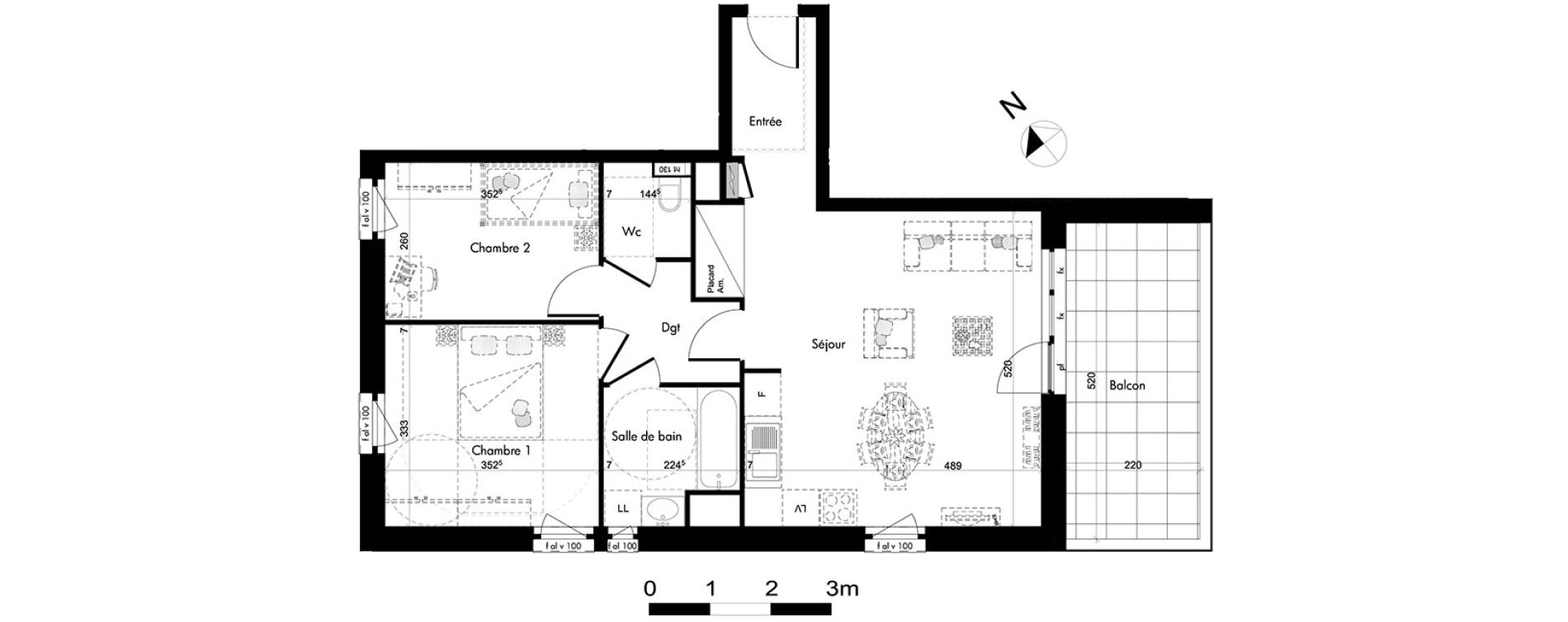 Appartement T3 de 62,51 m2 &agrave; Oberhausbergen Centre