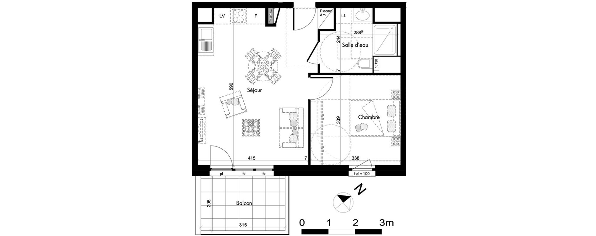 Appartement T2 de 42,00 m2 &agrave; Oberhausbergen Centre