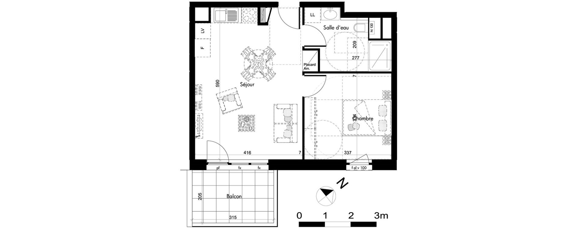 Appartement T2 de 41,80 m2 &agrave; Oberhausbergen Centre