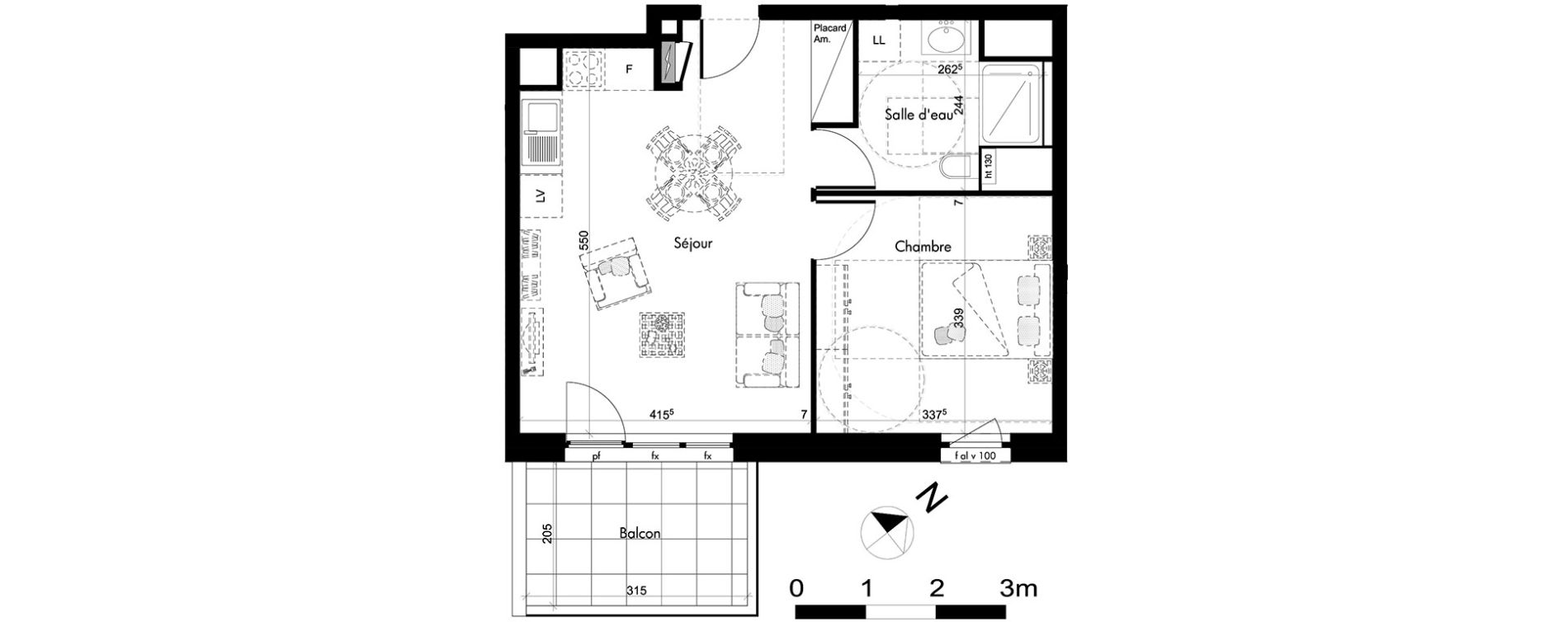 Appartement T2 de 41,13 m2 &agrave; Oberhausbergen Centre