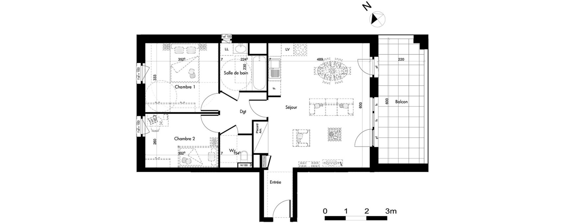 Appartement T3 de 65,51 m2 &agrave; Oberhausbergen Centre