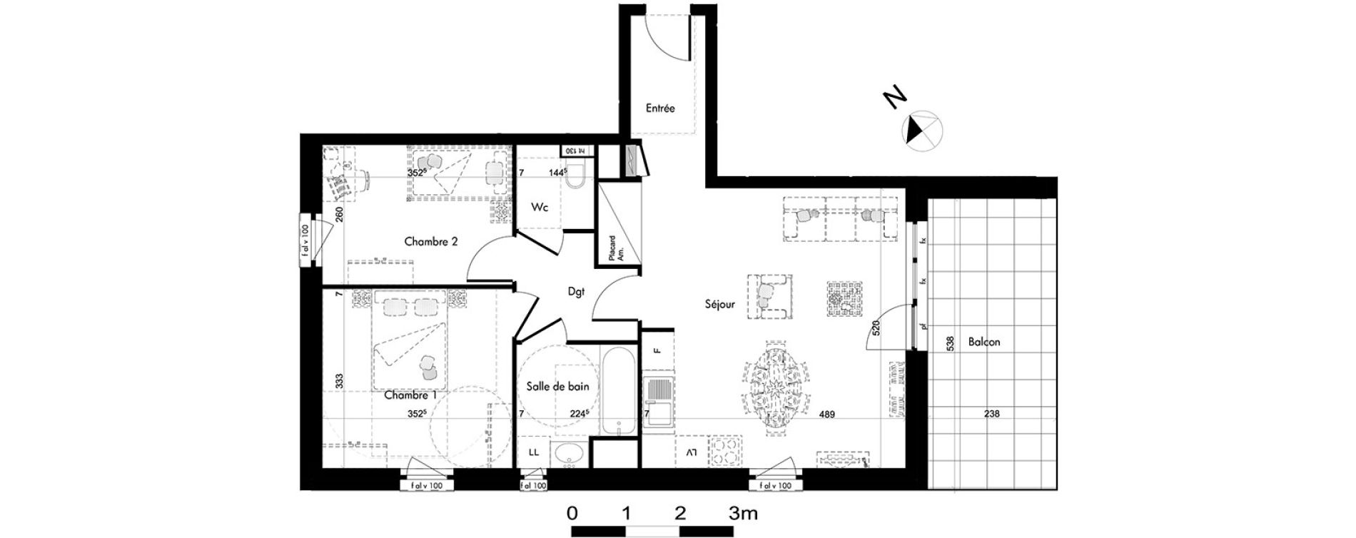 Appartement T3 de 62,53 m2 &agrave; Oberhausbergen Centre