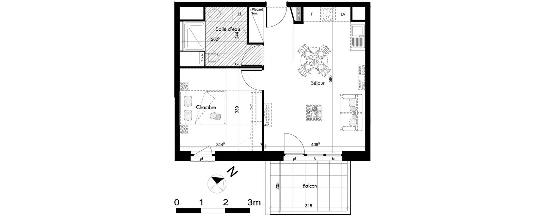 Appartement T2 de 42,02 m2 &agrave; Oberhausbergen Centre
