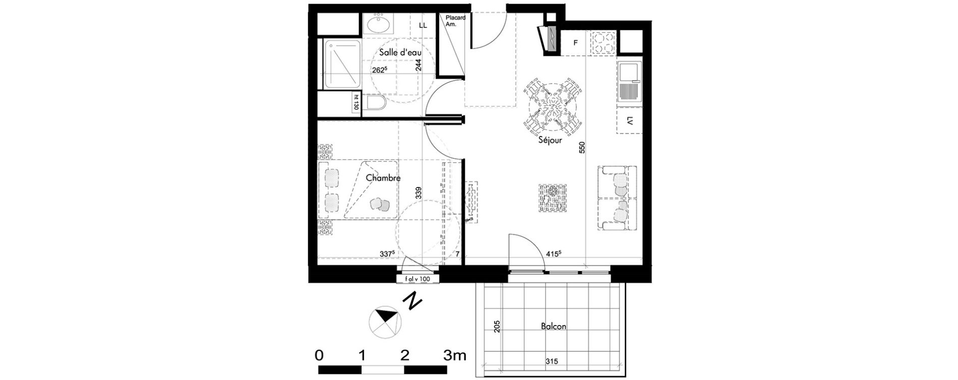 Appartement T2 de 41,13 m2 &agrave; Oberhausbergen Centre