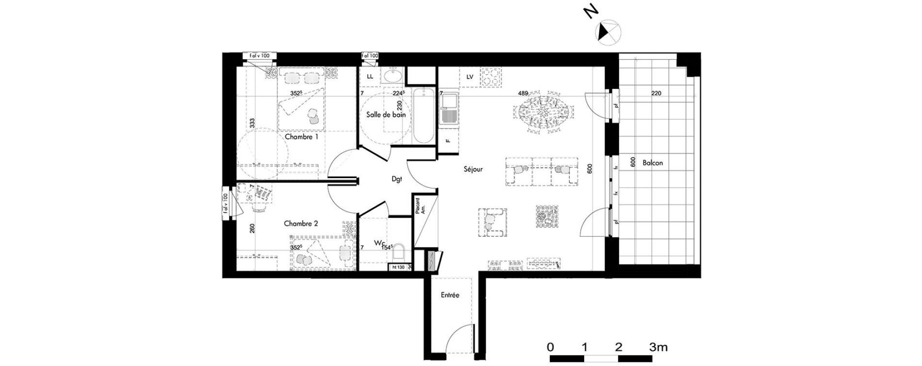 Appartement T3 de 65,51 m2 &agrave; Oberhausbergen Centre