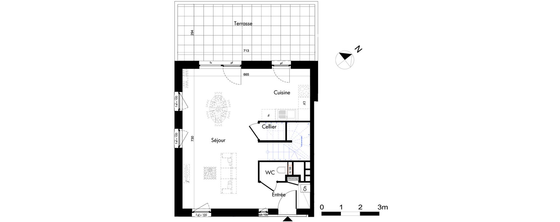 Duplex T4 de 85,37 m2 &agrave; Oberhausbergen Centre