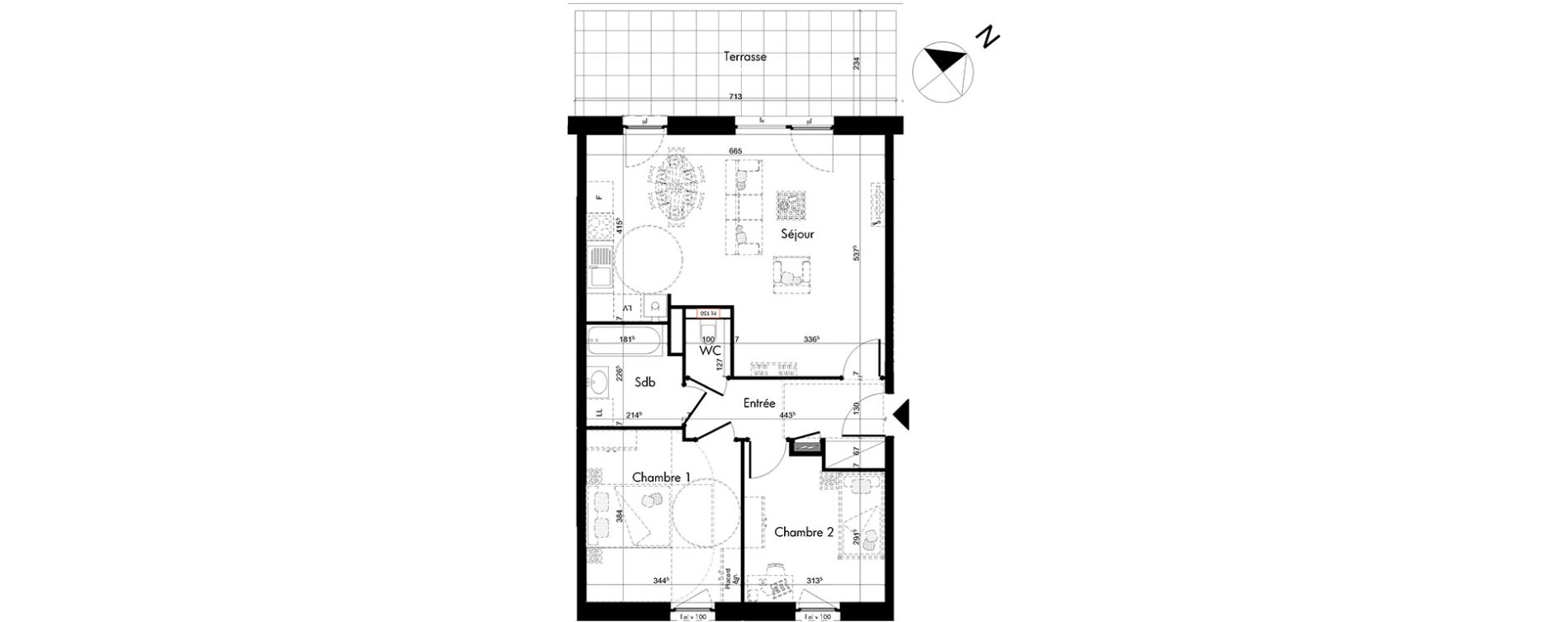 Appartement T3 de 66,71 m2 &agrave; Oberhausbergen Centre