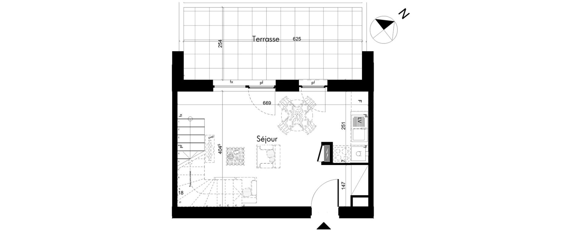 Duplex T2 de 44,18 m2 &agrave; Oberhausbergen Centre