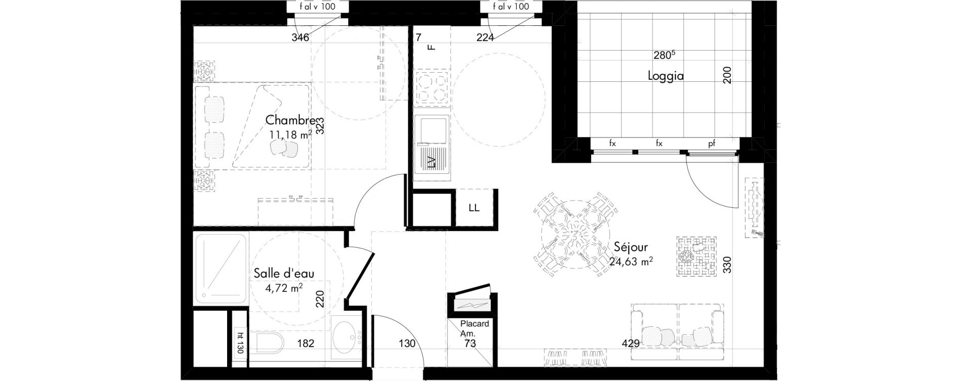 Appartement T2 de 40,53 m2 &agrave; Oberhausbergen Centre