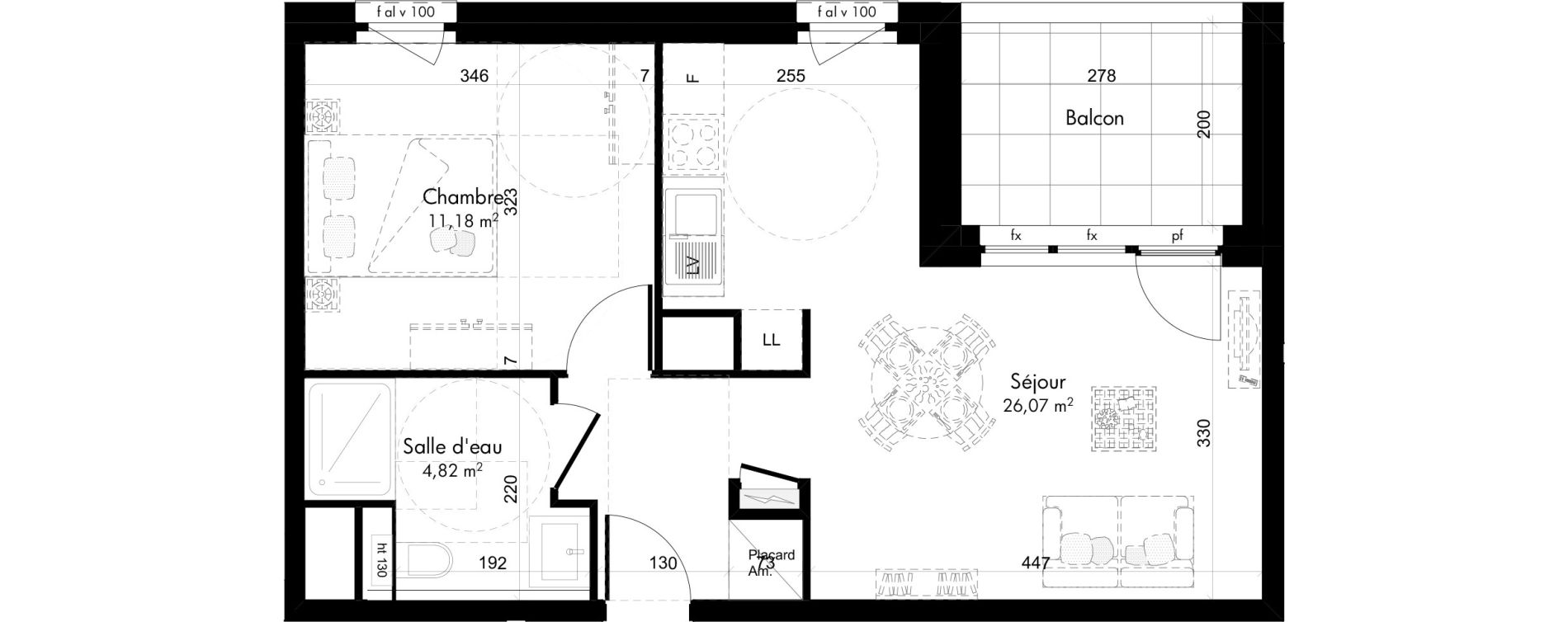 Appartement T2 de 42,07 m2 &agrave; Oberhausbergen Centre